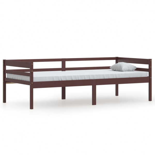 Estrutura de cama 90x200 cm pinho maciço castanho-escuro M 2