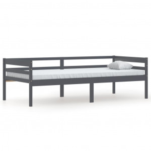 Estructura de cama madera maciza pino gris oscuro 90x200 cm H