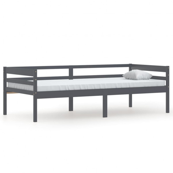 Estructura de cama madera maciza pino gris oscuro 90x200 cm M 2