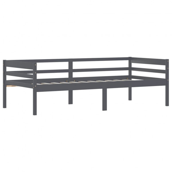 Estructura de cama madera maciza pino gris oscuro 90x200 cm M 3