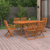 Set de comedor de jardín 7 piezas madera maciza de acacia 1