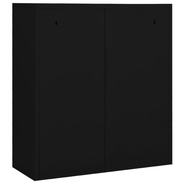 Armario de oficina de acero negro 90x40x102 cm M 5