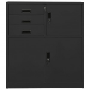 Armário de escritório 90x40x102 cm aço antracite H