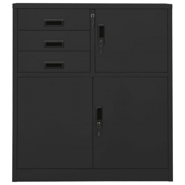 Armario de oficina de acero gris antracita 90x40x102 cm M 2