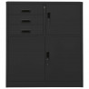 Armario de oficina de acero gris antracita 90x40x102 cm 2
