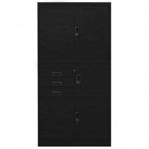 Armário de escritório 90x40x180 cm aço preto H