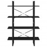 Estantería de 4 niveles madera contrachapada negro 100x30x140cm 5