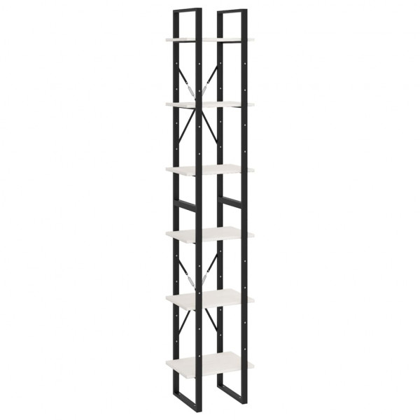 Estante alta 40x30x210 cm madeira de pinho maciça branco M 2