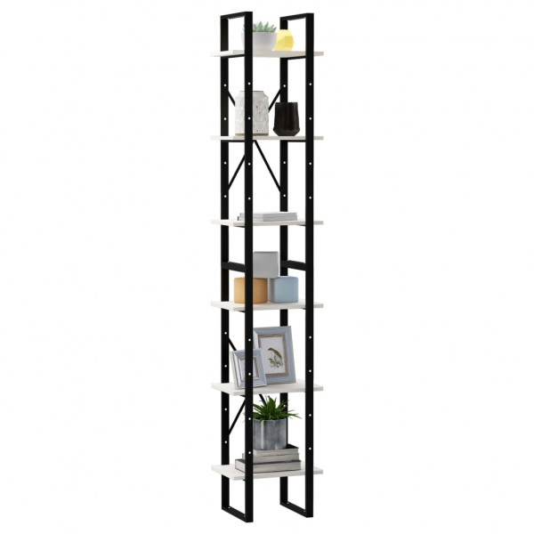 Estante alta 40x30x210 cm madeira de pinho maciça branco M 3