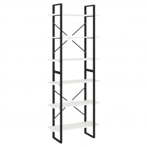 Estante alta 80x30x210 cm madeira de pinho maciça branco H