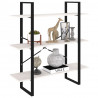 Estante com 3 prateleiras 100x30x105 cm pinho maciço branco 3