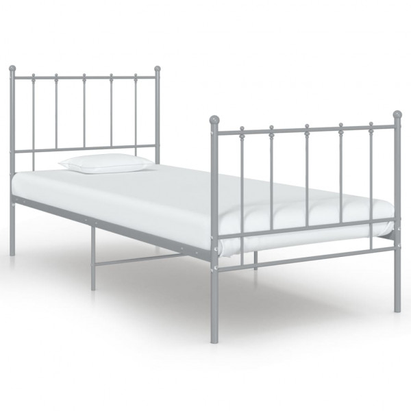 Estructura de cama de metal gris 100x200 cm D