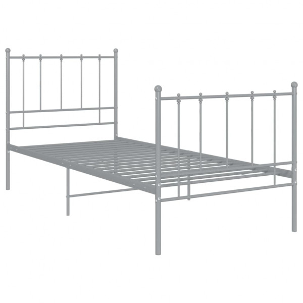 Estrutura de cama 100x200 cm metal cinzento M 2