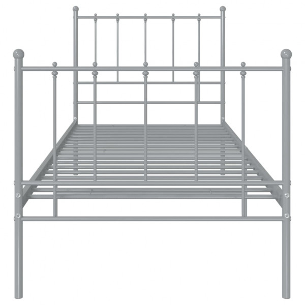 Estructura de cama de metal gris 100x200 cm M 4