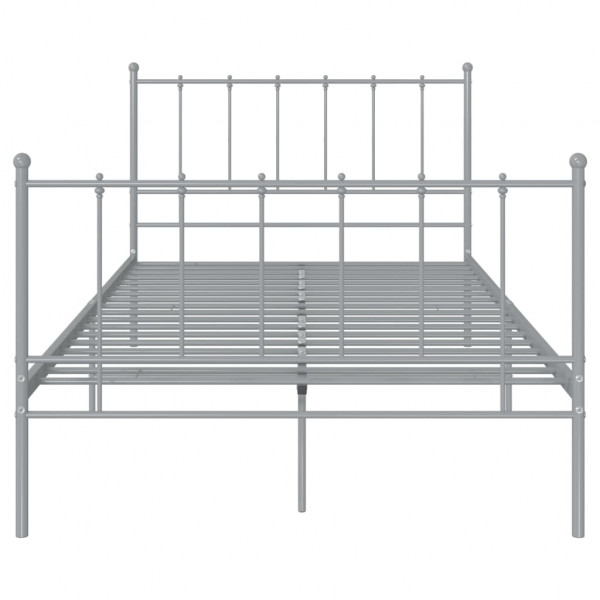 Estructura de cama de metal gris 120x200 cm M 4