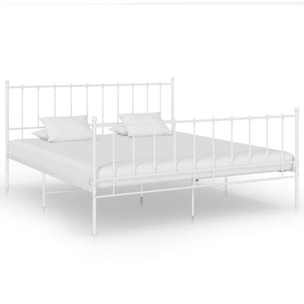 Estructura de cama de metal blanco 140x200 cm D