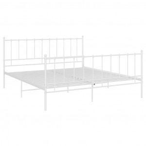 Estructura de cama de metal blanco 140x200 cm H