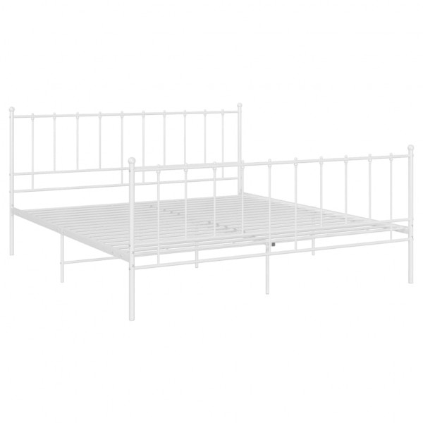 Estrutura de cama 140x200 cm metal branco M 2