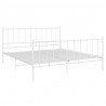 Estructura de cama de metal blanco 140x200 cm 2