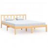 Estructura de cama madera maciza de pino doble 135x190 cm 2