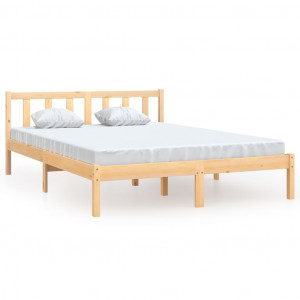 Estructura de cama de madera maciza de pino 160x200 cm H