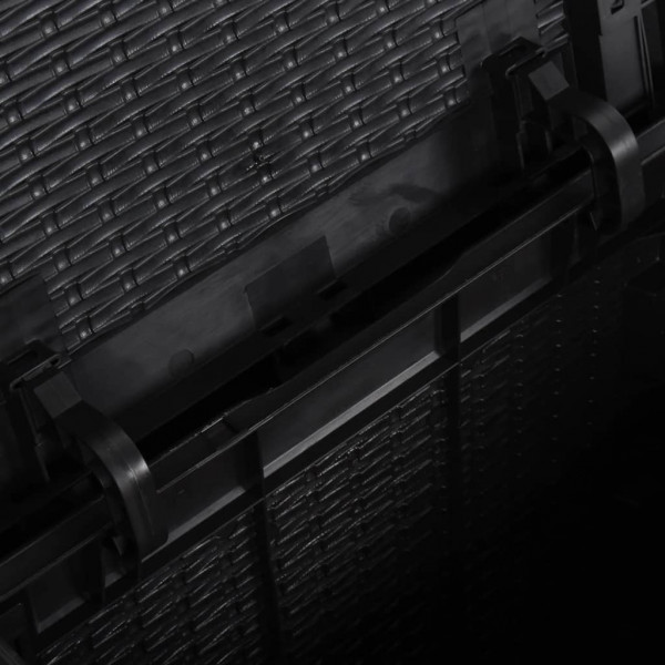 Caixa de arrumação para jardim 90 L vime PP preto M 5