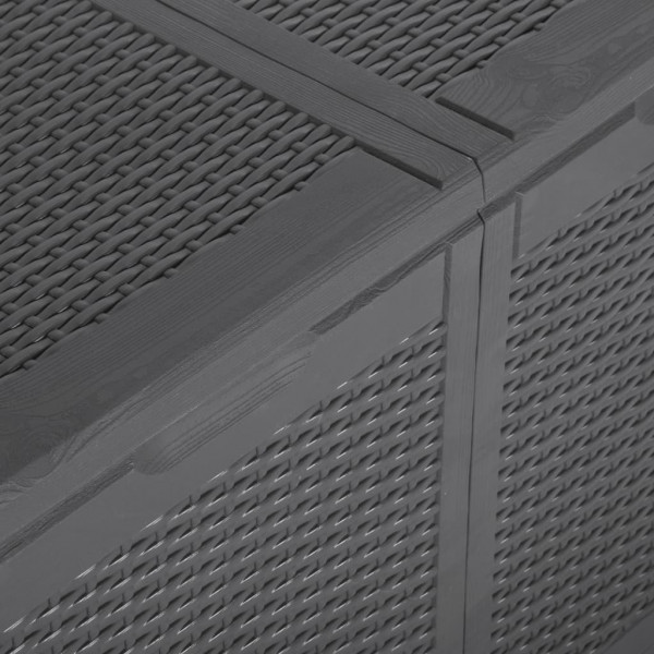 Caja de almacenaje para jardín 180 L PP ratán negra M 5