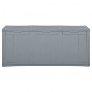 Caja de almacenaje para jardín 270 L PP ratán gris H