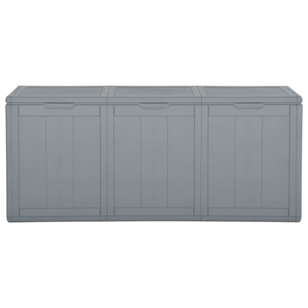 Caja de almacenaje para jardín 270 L PP ratán gris M 2