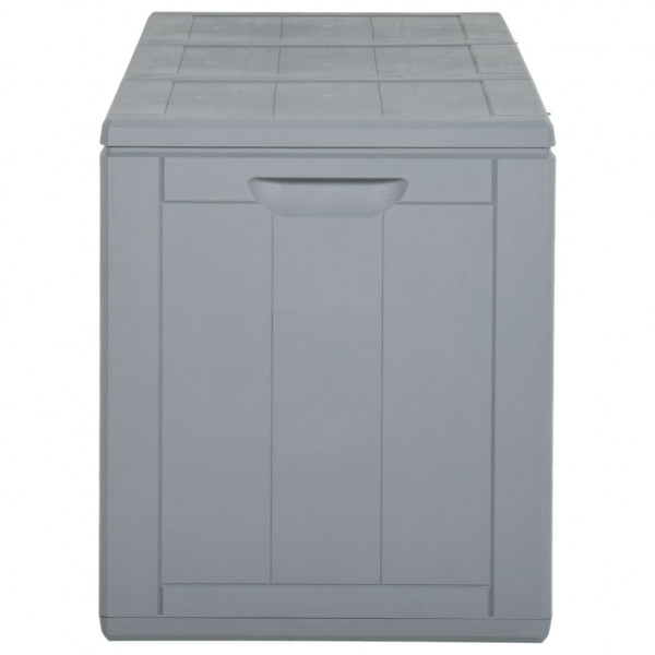 Caja de almacenaje para jardín 270 L PP ratán gris M 3