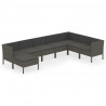 Set de muebles de jardín 8 pzas y cojines ratán sintético gris 2