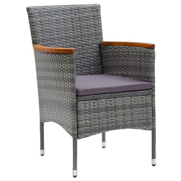 Set de muebles jardín 9 pzas con cojines ratán sintético gris M 4