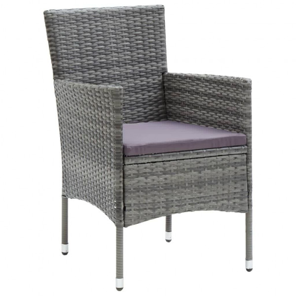 Set de muebles jardín 9 pzas con cojines ratán sintético gris M 4