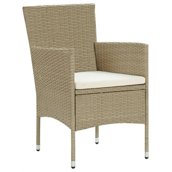 Set de muebles jardín 9 pzas con cojines ratán sintético beige M 4