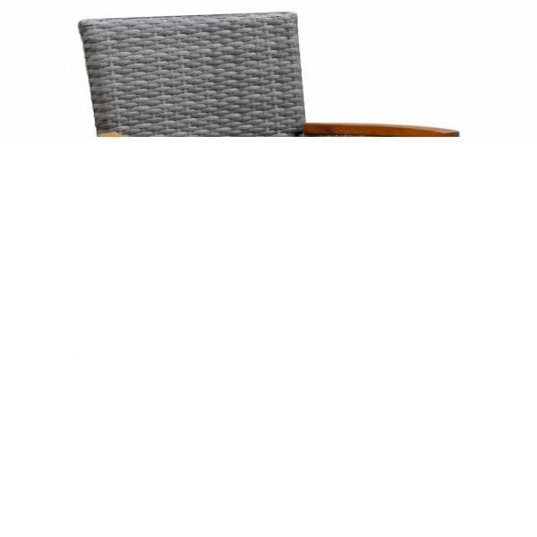 Juego muebles jardín 7 pzas con cojines ratán sintético gris M 4