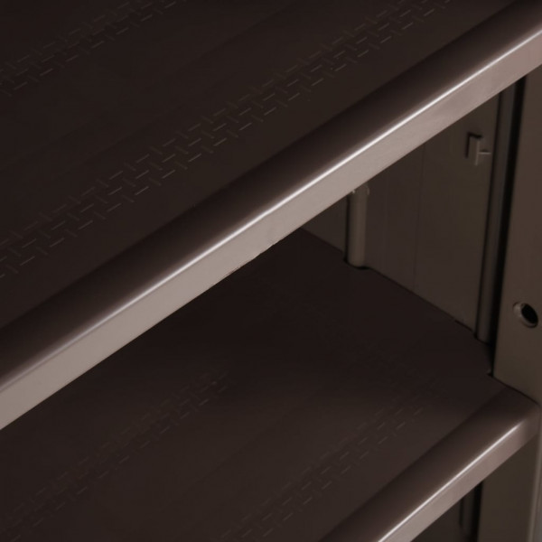 Armario almacenaje de jardín PP apariencia madera 65x45x172 cm M 3