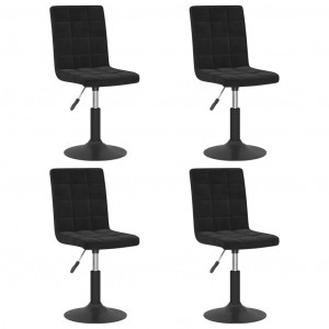 Sillas de comedor giratorias 4 unidades terciopelo negro H