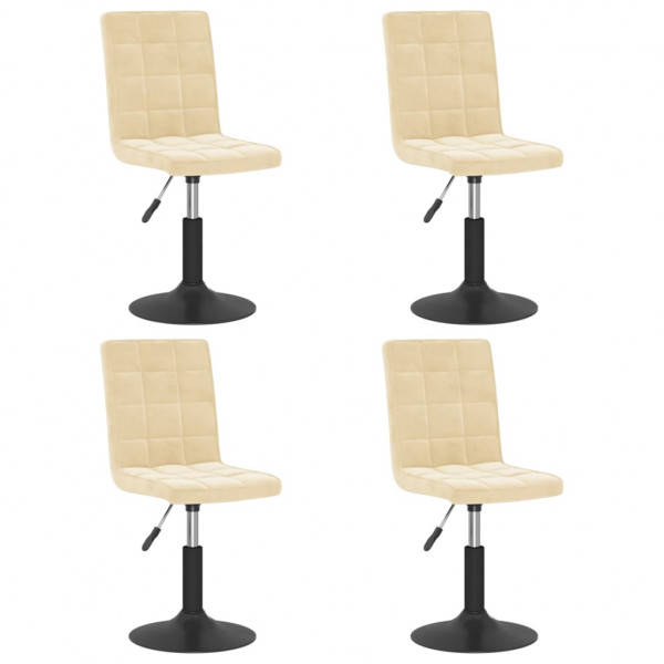 Sillas de comedor giratorias 4 unidades terciopelo crema M 2