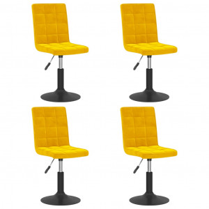 Sillas de comedor giratorias 4 uds terciopelo amarillo mostaza H