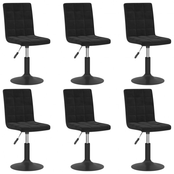 Sillas de comedor giratorias 6 unidades terciopelo negro M 2