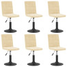 Sillas de comedor giratorias 6 unidades terciopelo crema 2