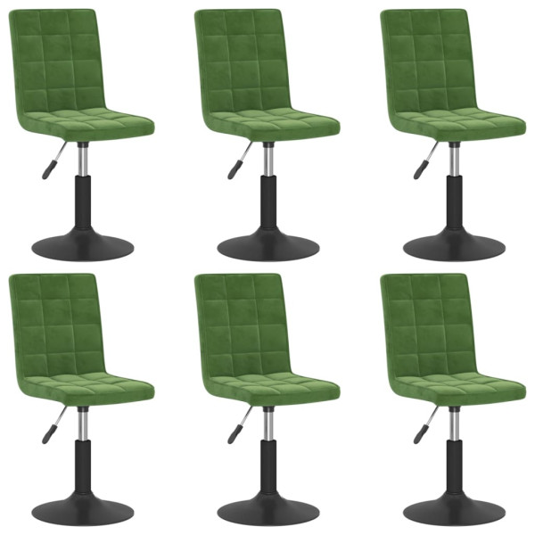 Cadeiras de jantar giratórias 6 pcs veludo verde-escuro M 2