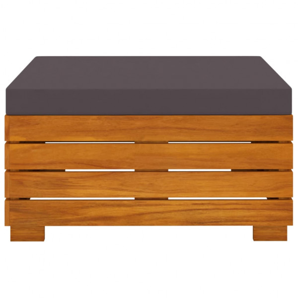 Mesa de jardin y reposapiés con cojin y de madera maciza acacia M 5