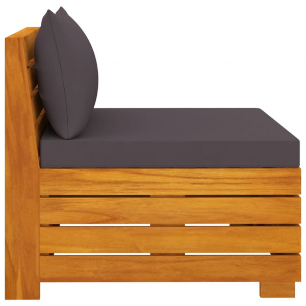 Sofá de jardim 2 lugares c/ almofadões madeira de acácia maciça M 4