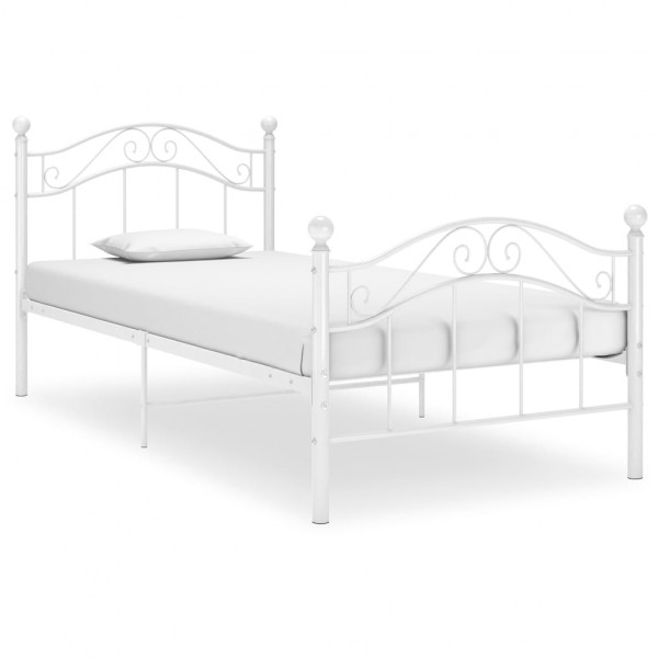 Estructura de cama de metal blanco 90x200 cm D