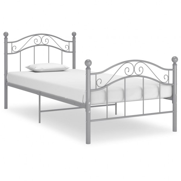 Estructura de cama de metal gris 90x200 cm D