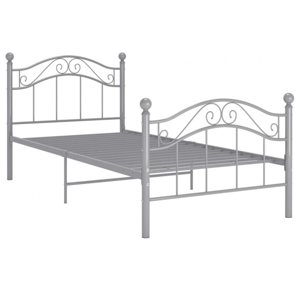 Estructura de cama de metal gris 90x200 cm M 2