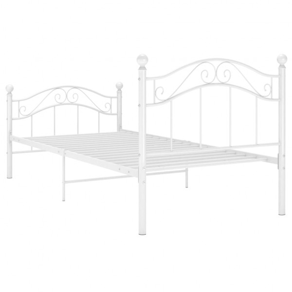 Estructura de cama de metal blanco 100x200 cm M 5