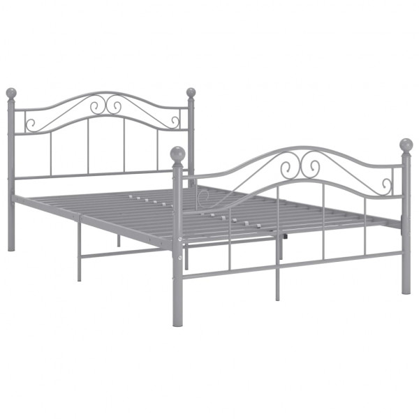 Estrutura de cama de metal cinza 120x200 cm M 2