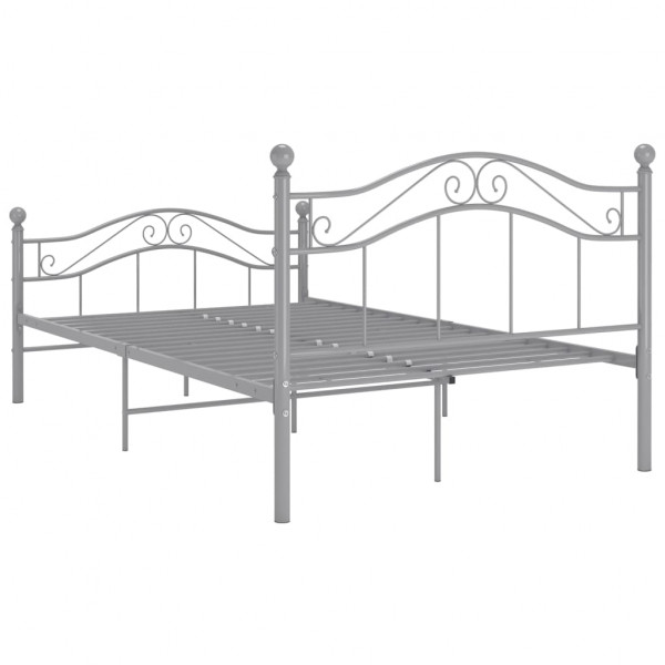 Estrutura de cama de metal cinza 120x200 cm M 5